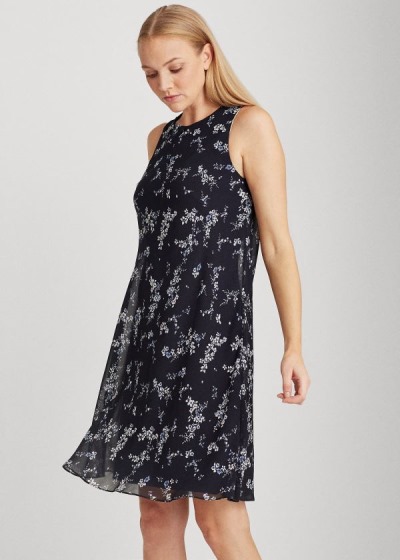 Women's Ralph Lauren Floral Georgette Shift Dresses | 512073LZX